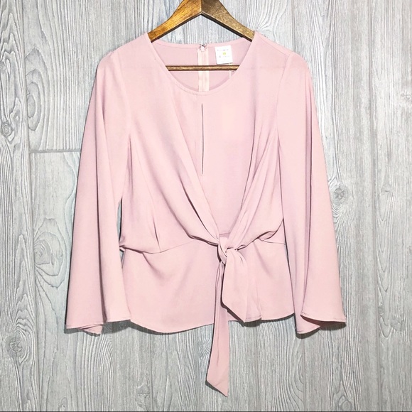 By Together NEW | tie waist bell sleeve blouse - Picture 3 of 8